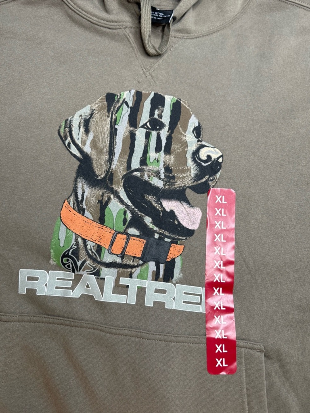 Realtree Hoodie Mens XL NWT Camo Dog Graphic Pullover Hunting Sweatshirt
